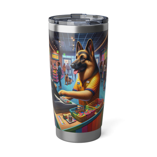 German Shepherd Operating a cash register 20oz Tumbler