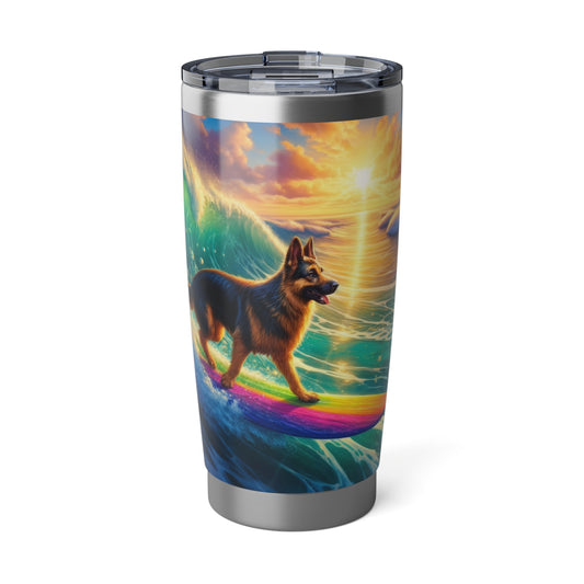 Tripod German Shepherd Surfing 20oz Tumbler