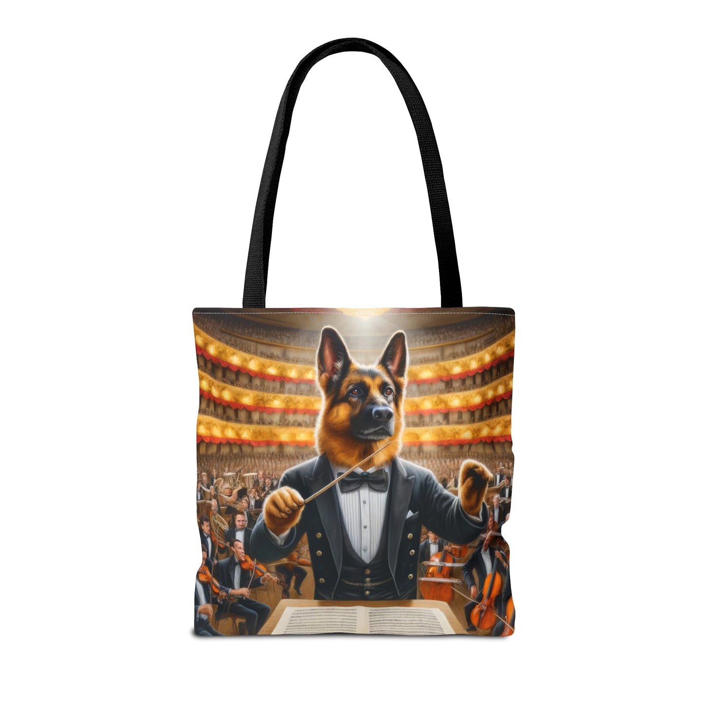 German Shepherd Conducting an Orchestra Tote Bag