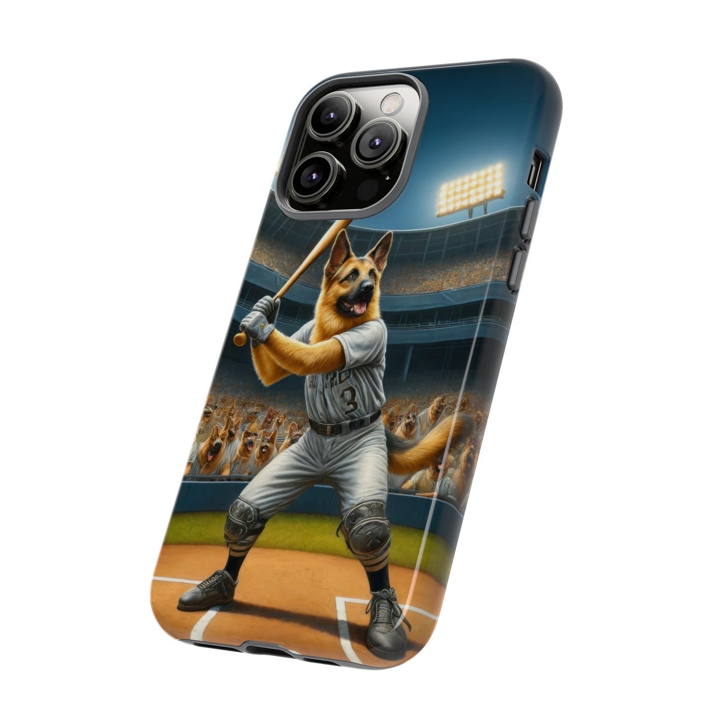 German Shepherd Playing Baseball Tough Phone Case