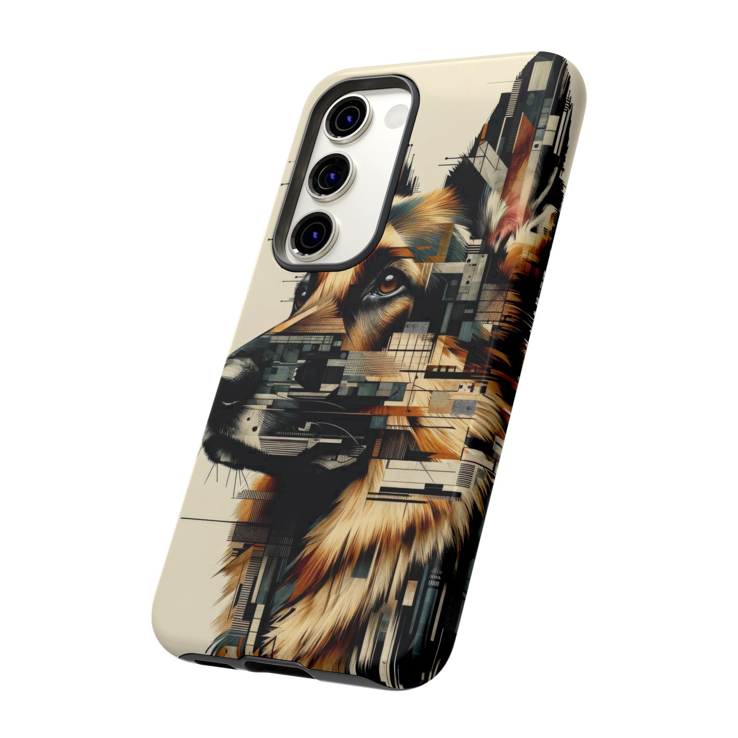 Constructivist and dadaist German Shepherd Phone Case