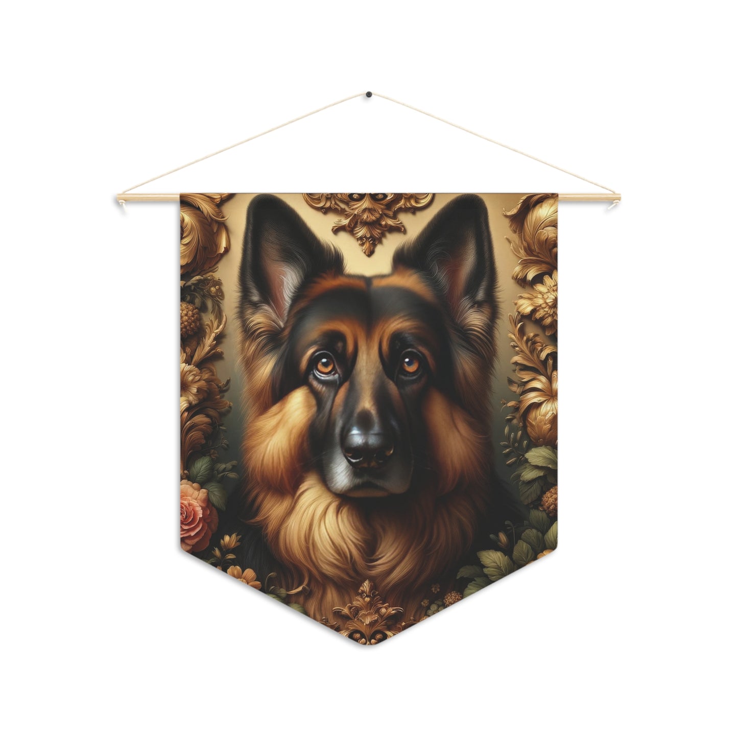 Baroque-inspired German Shepherd Pennant