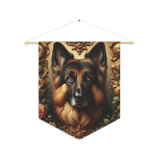 Baroque-inspired German Shepherd Pennant