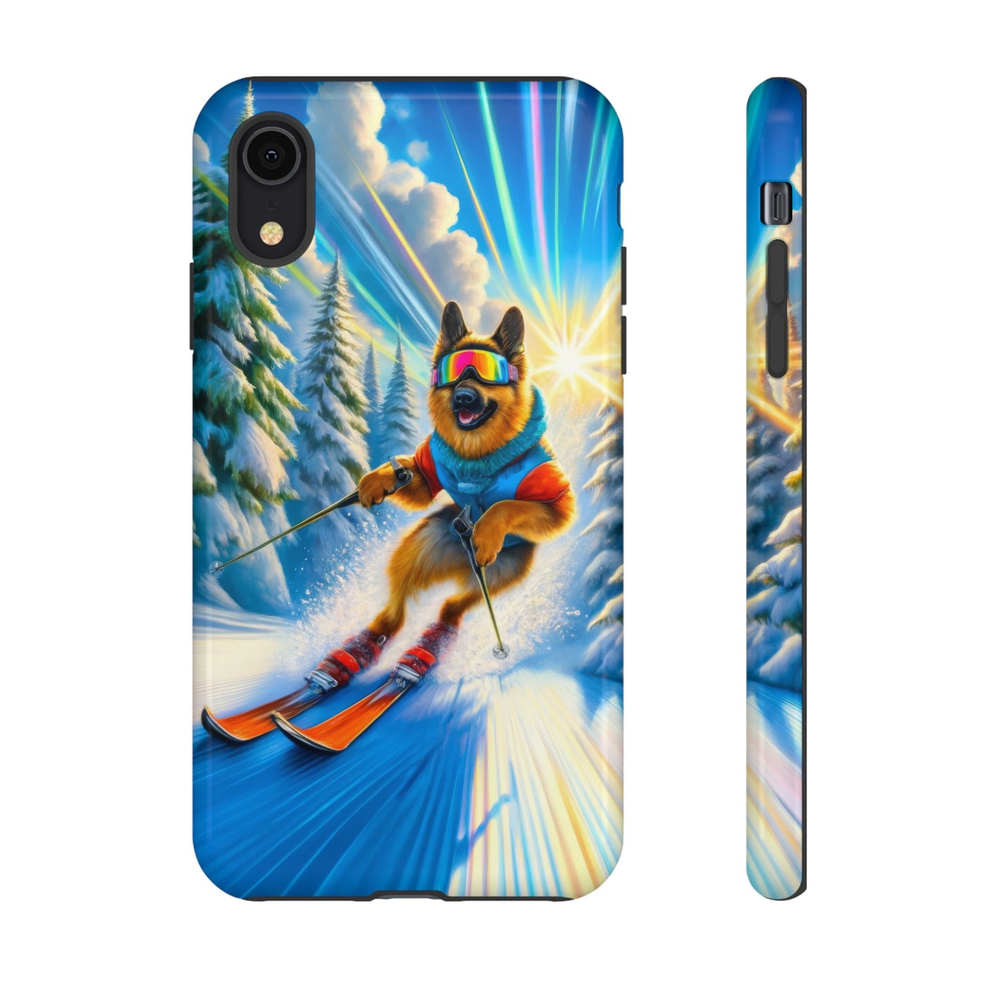 German Shepherd Skiing Phone Case