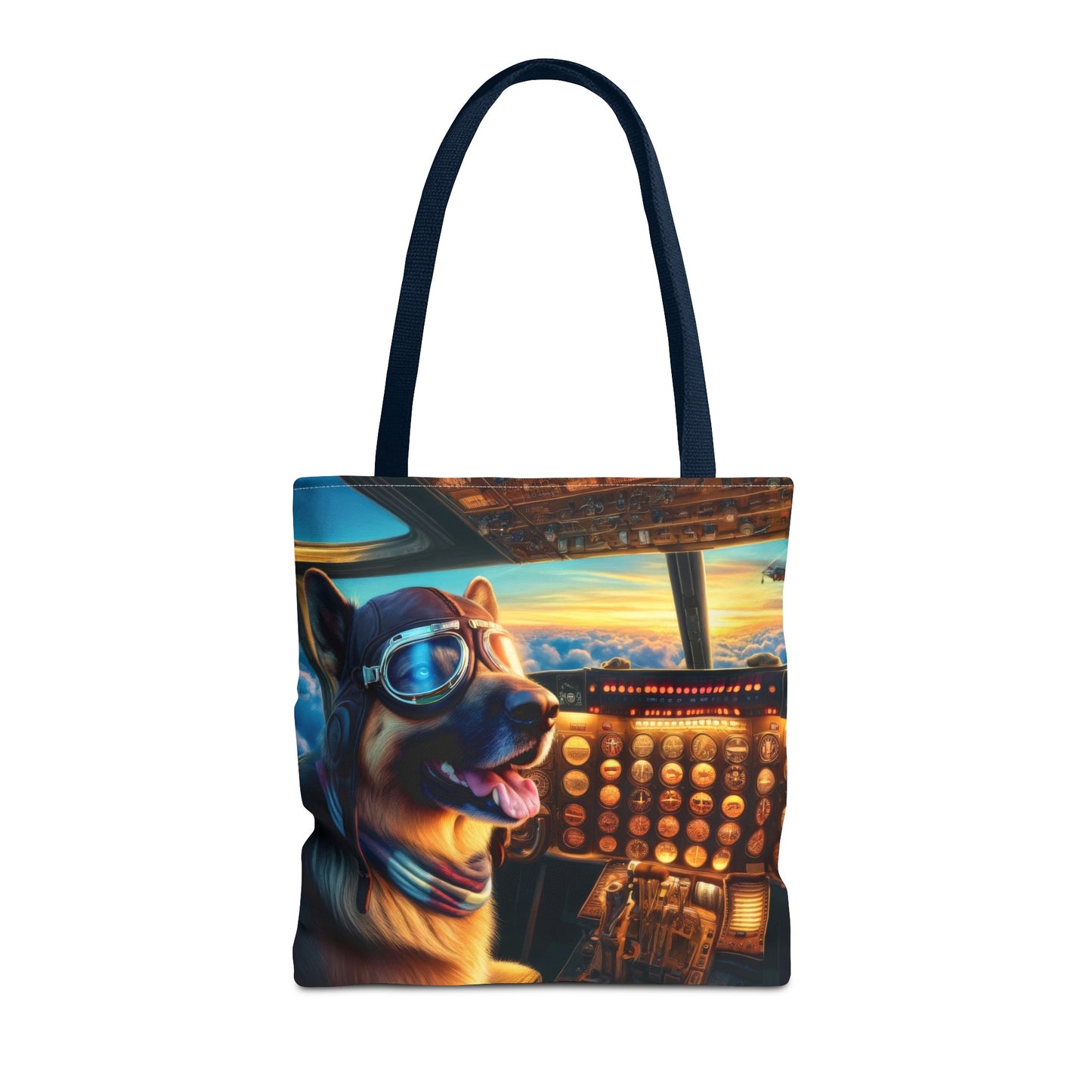 German Shepherd Flying an Airplane Tote Bag