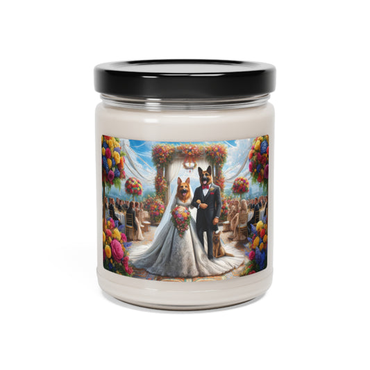 German Shepherds getting Married  Scented Soy Candle, 9oz