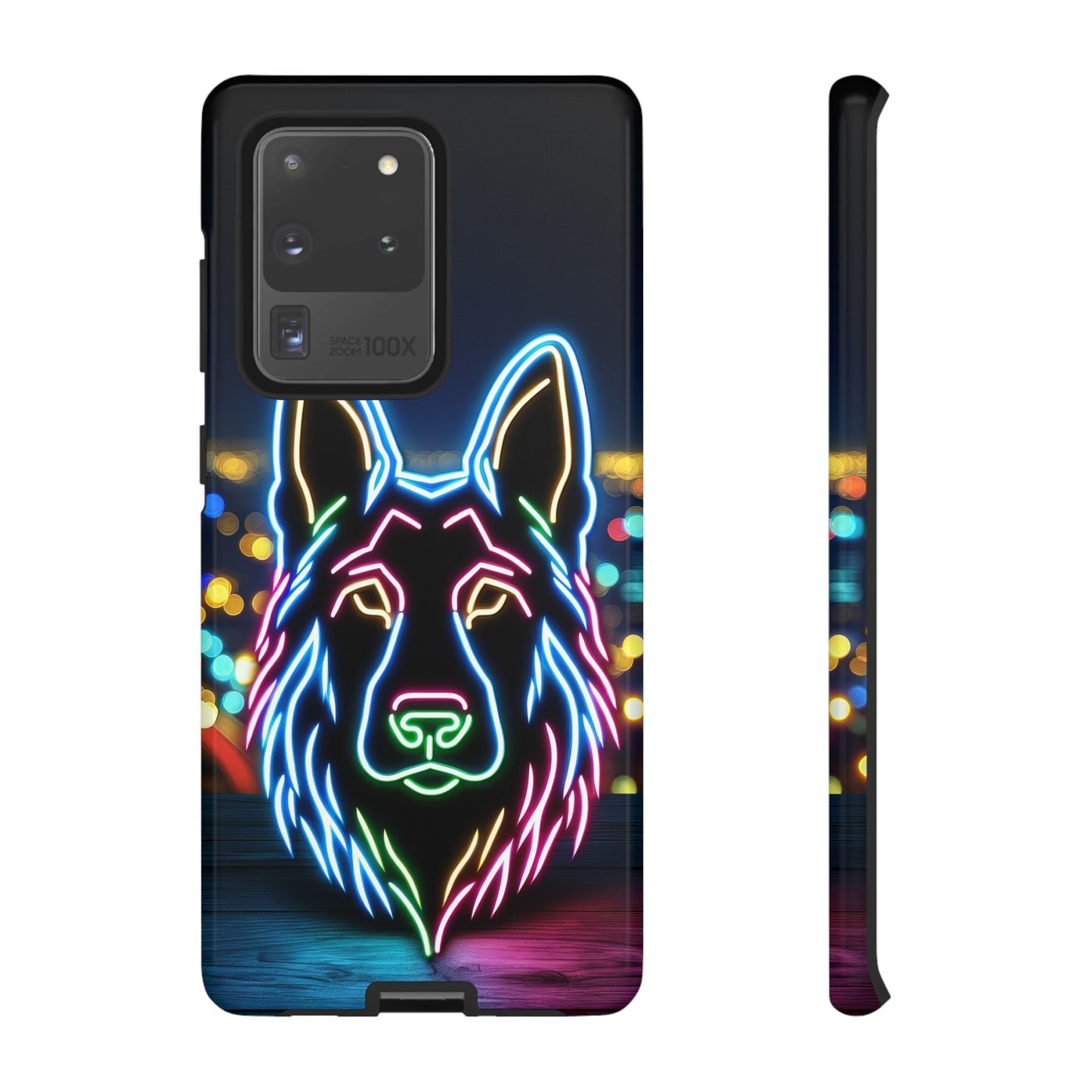 German Shepherd Neon Light Phone Case