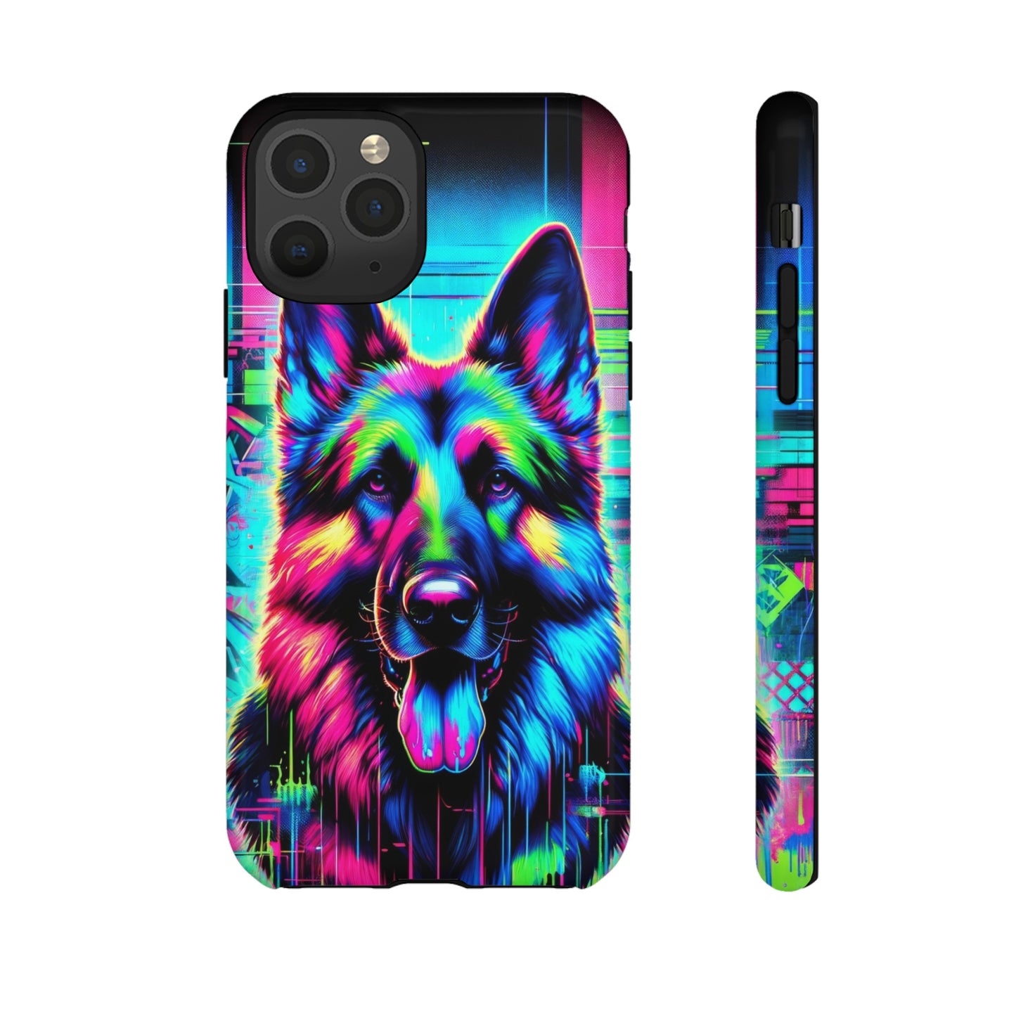 Neon graffiti German Shepherd Phone Case