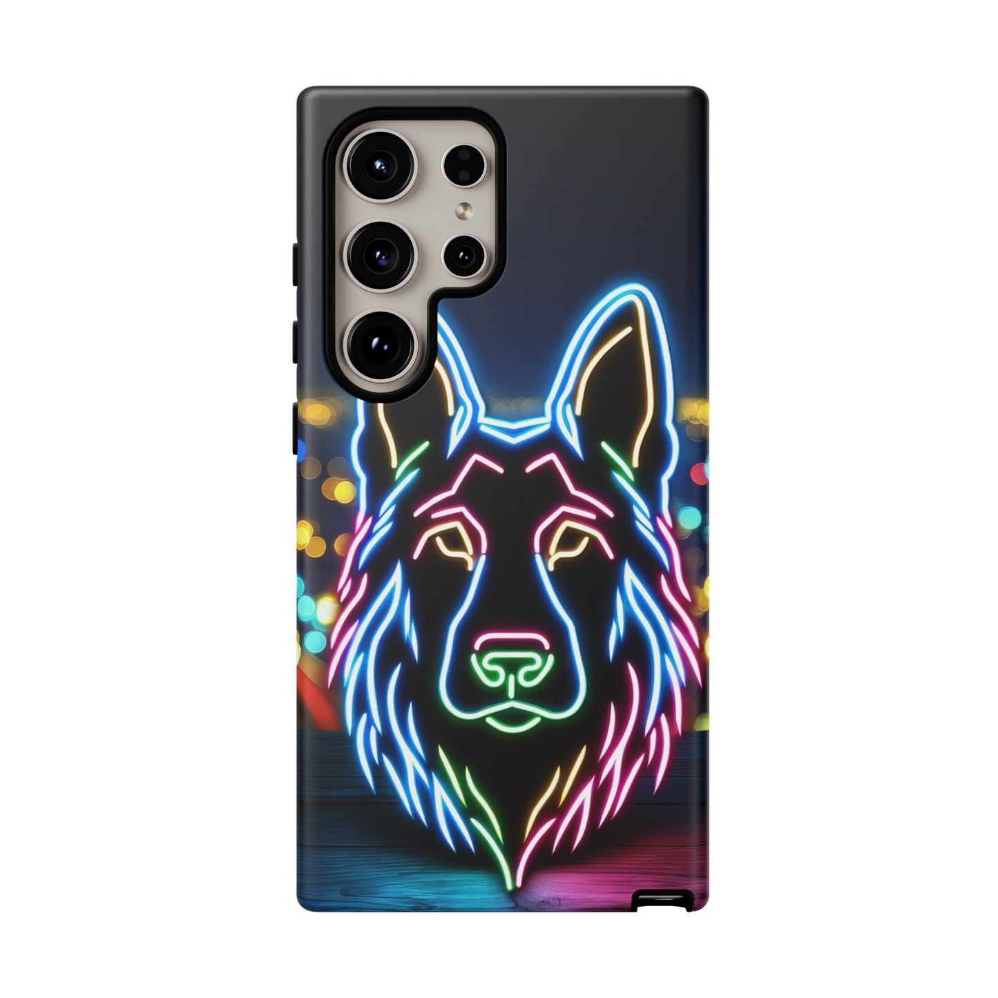 German Shepherd Neon Light Phone Case