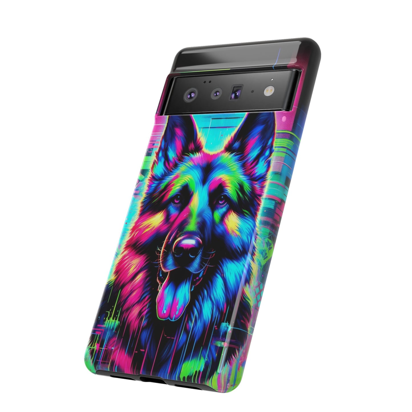 Neon graffiti German Shepherd Phone Case