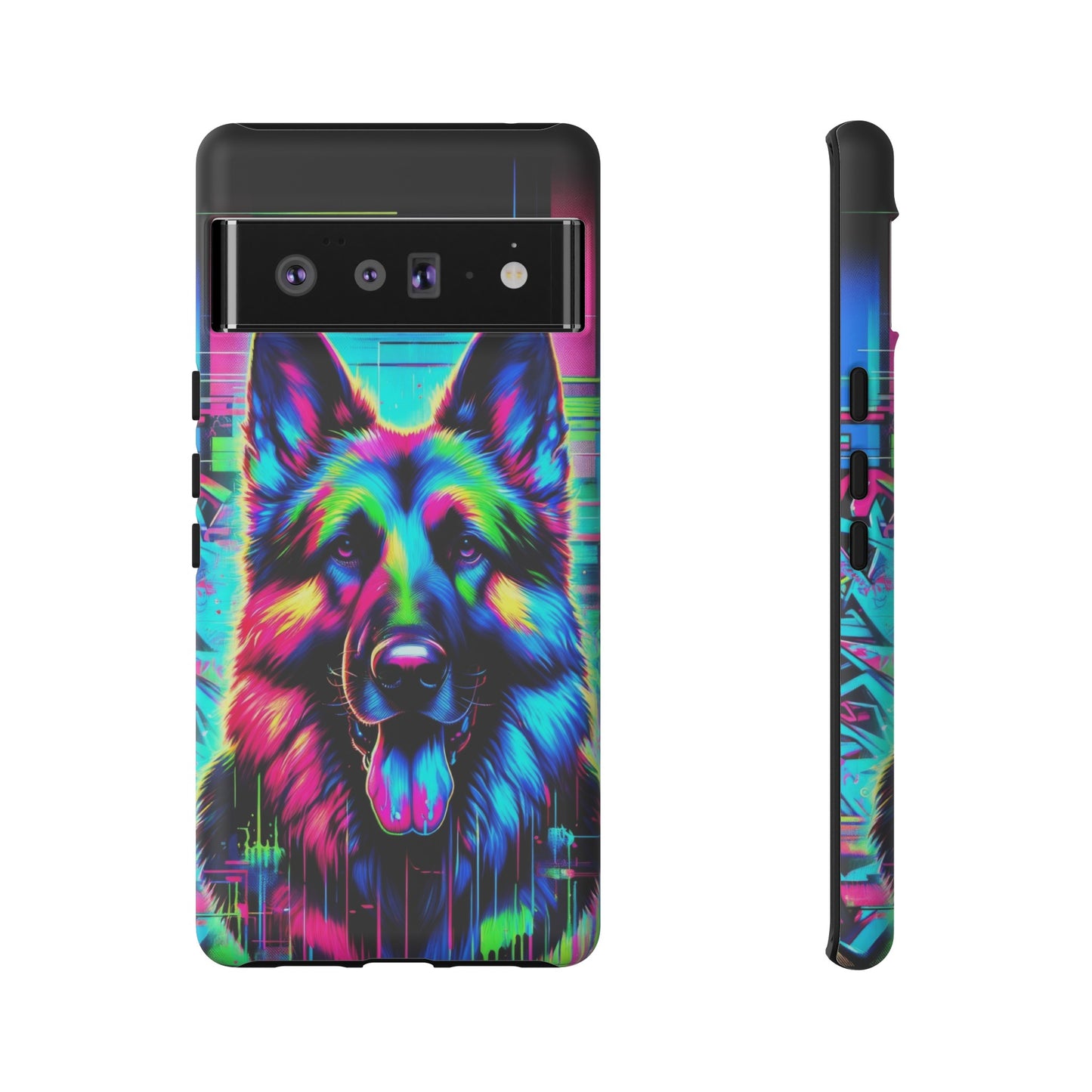 Neon graffiti German Shepherd Phone Case