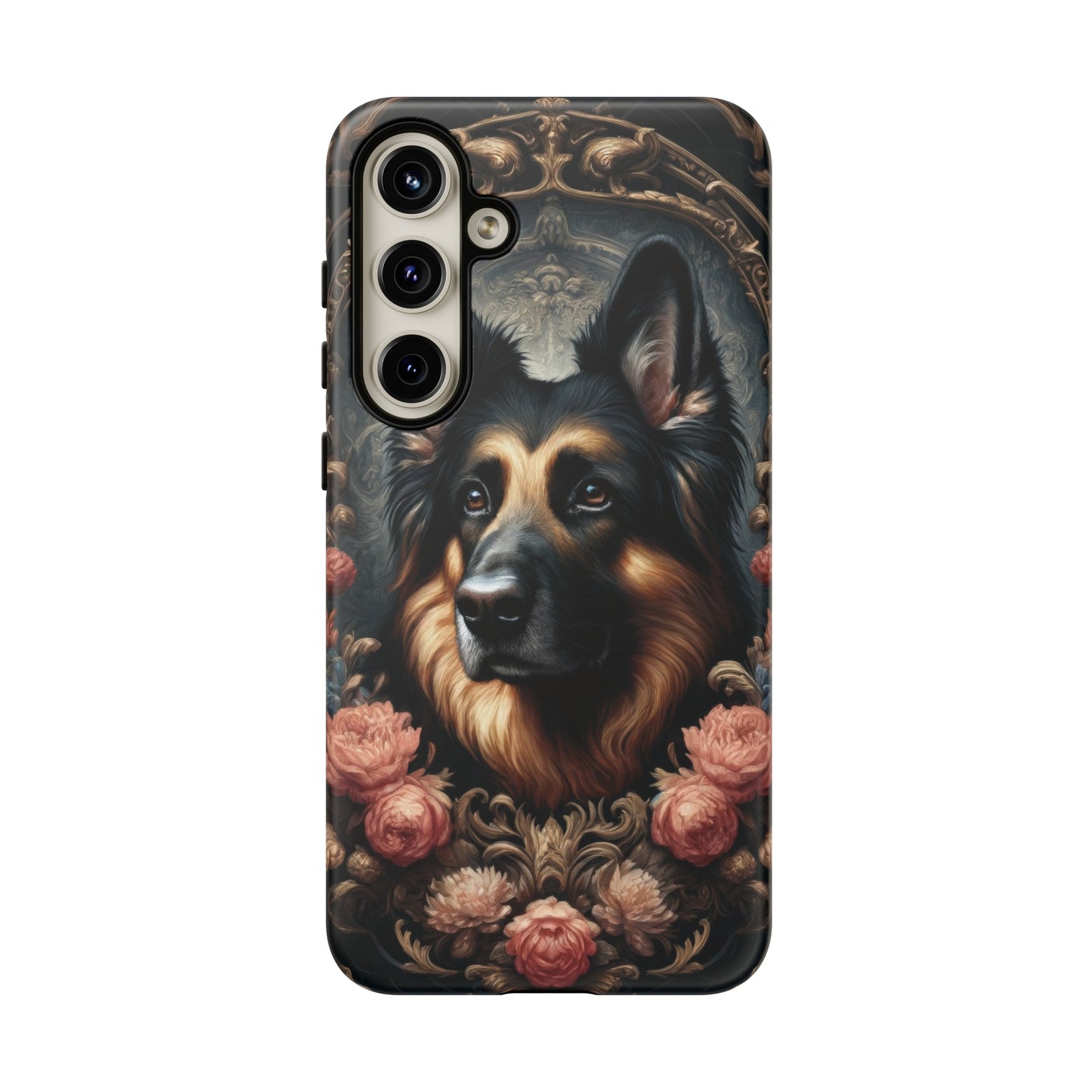 Gothic, high angle German Shepherd Phone Case