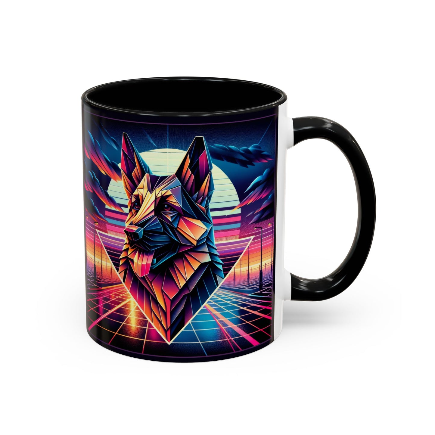 Origami and polyart German Shepherd Coffee Mug