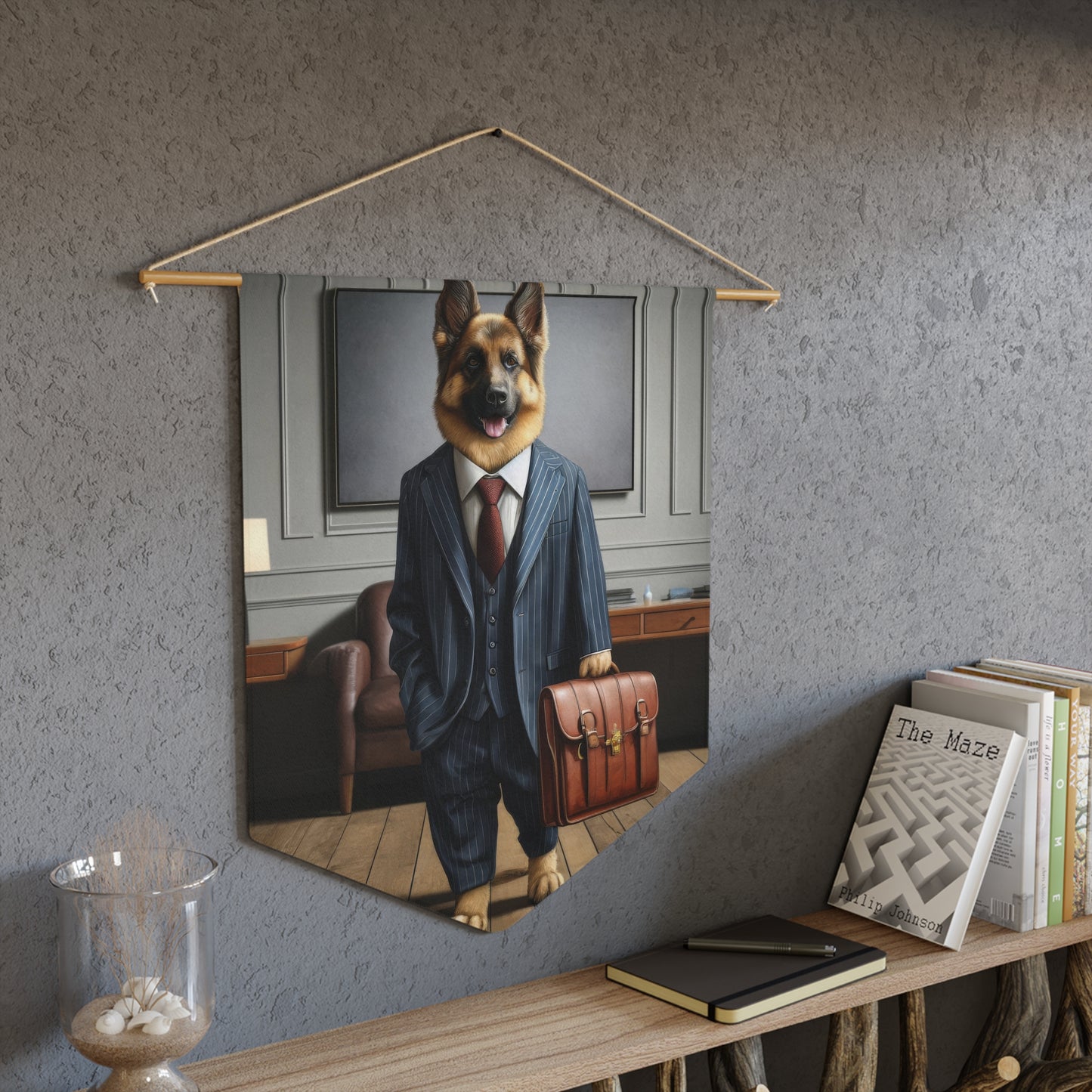 Graffiti-style German Shepherd Pennant