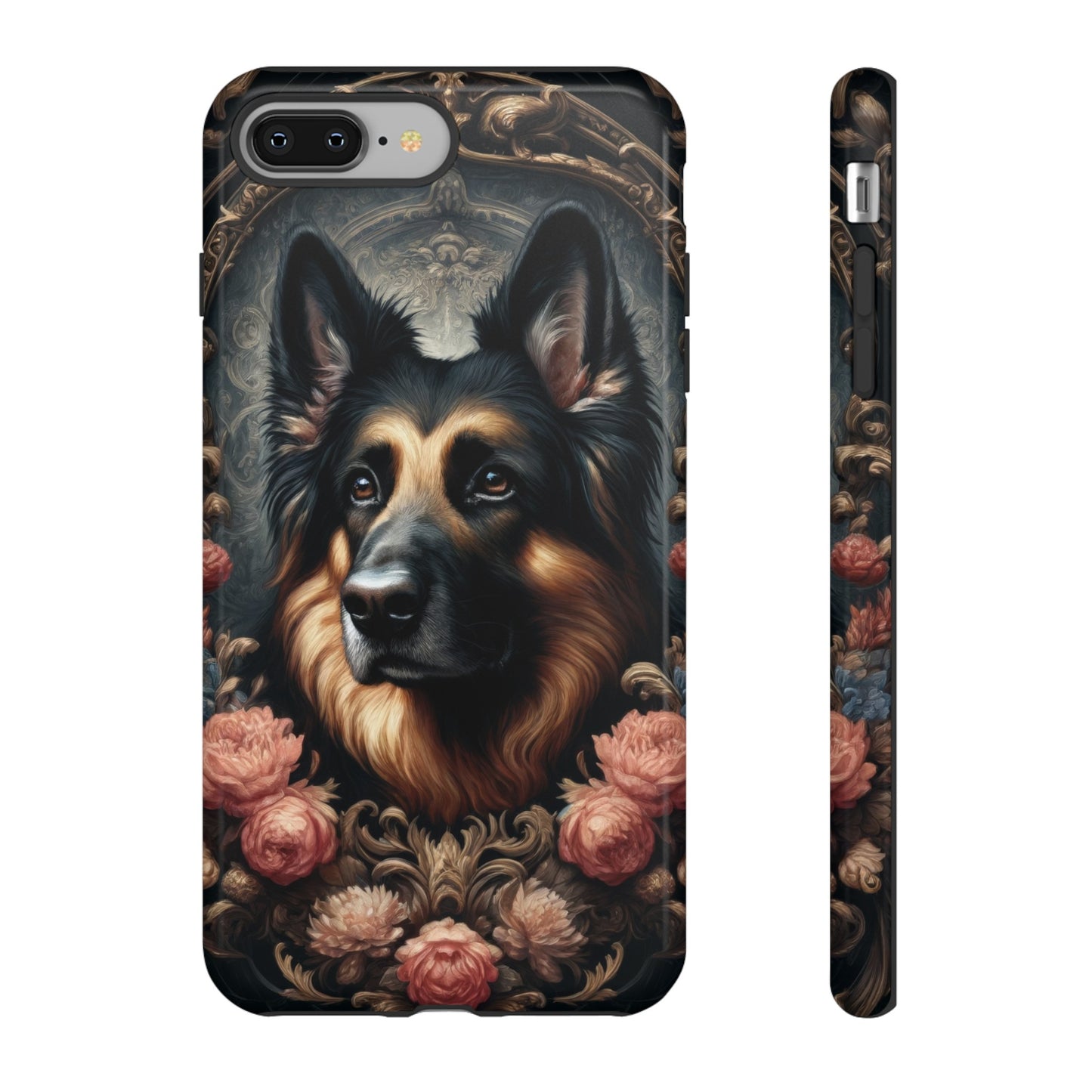 Gothic, high angle German Shepherd Phone Case