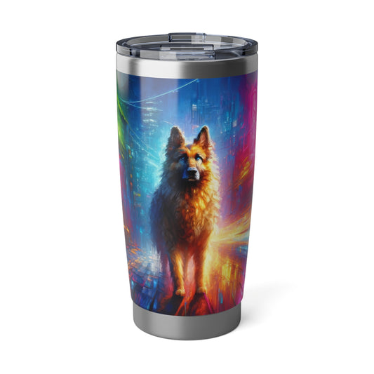 Neon light German Shepherd 20oz Tumbler