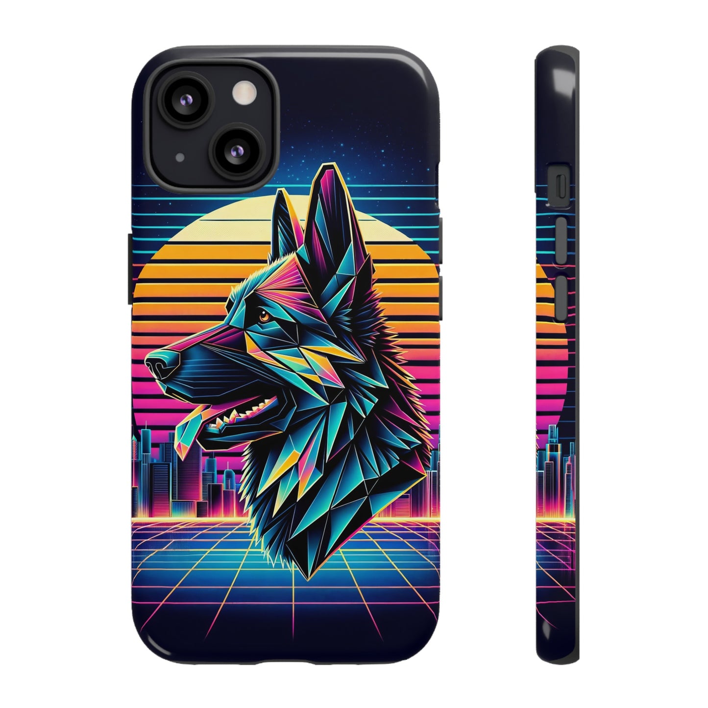 Origami and polyart German Shepherd Phone Case