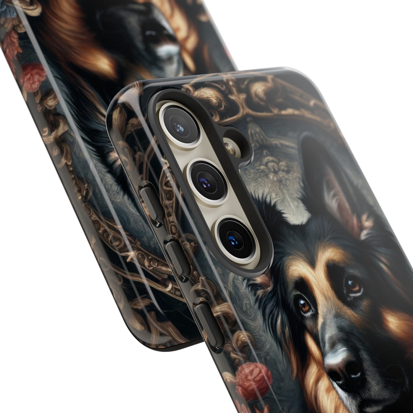 Gothic, high angle German Shepherd Phone Case