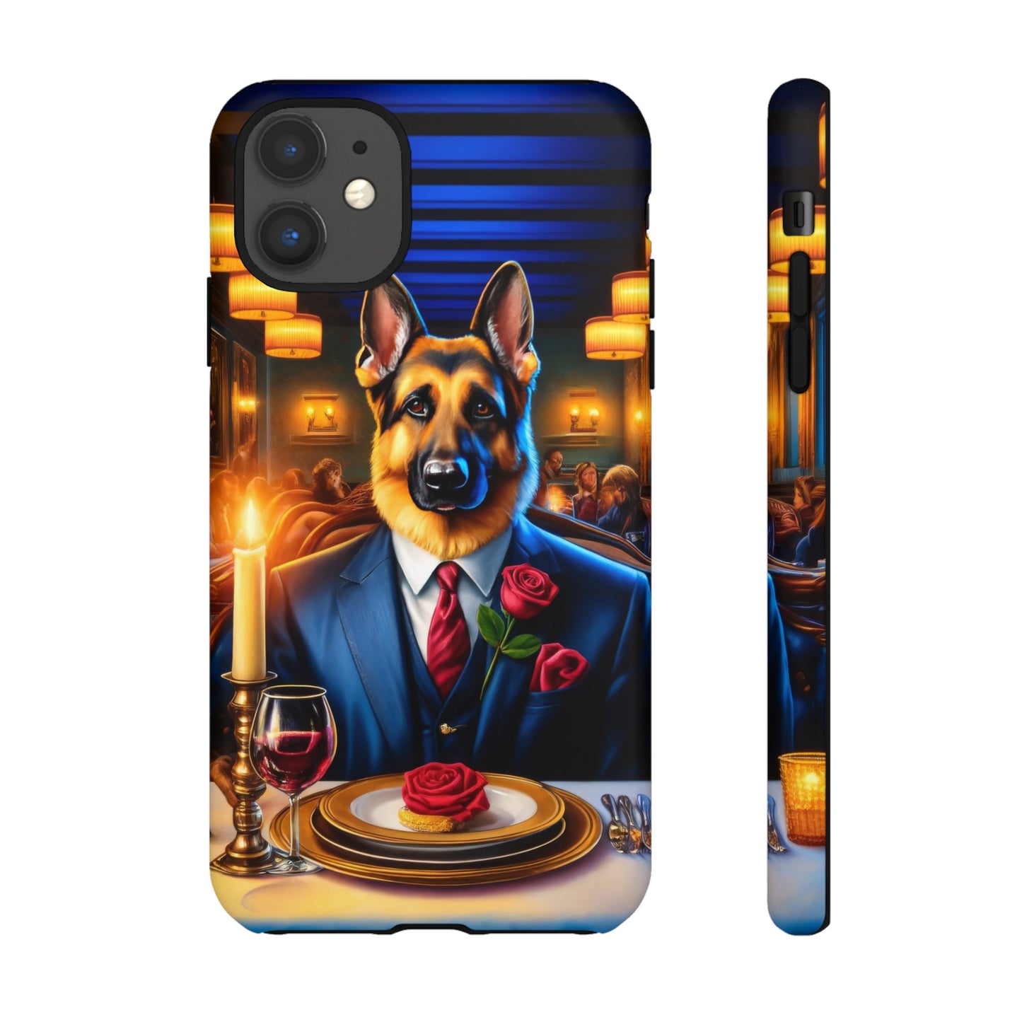 German Shepherd Going on a Date at a Restaurant Phone Case