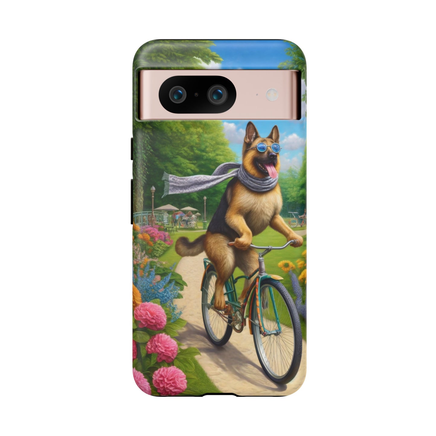 German Shepherd Riding a Bicycle Phone Case