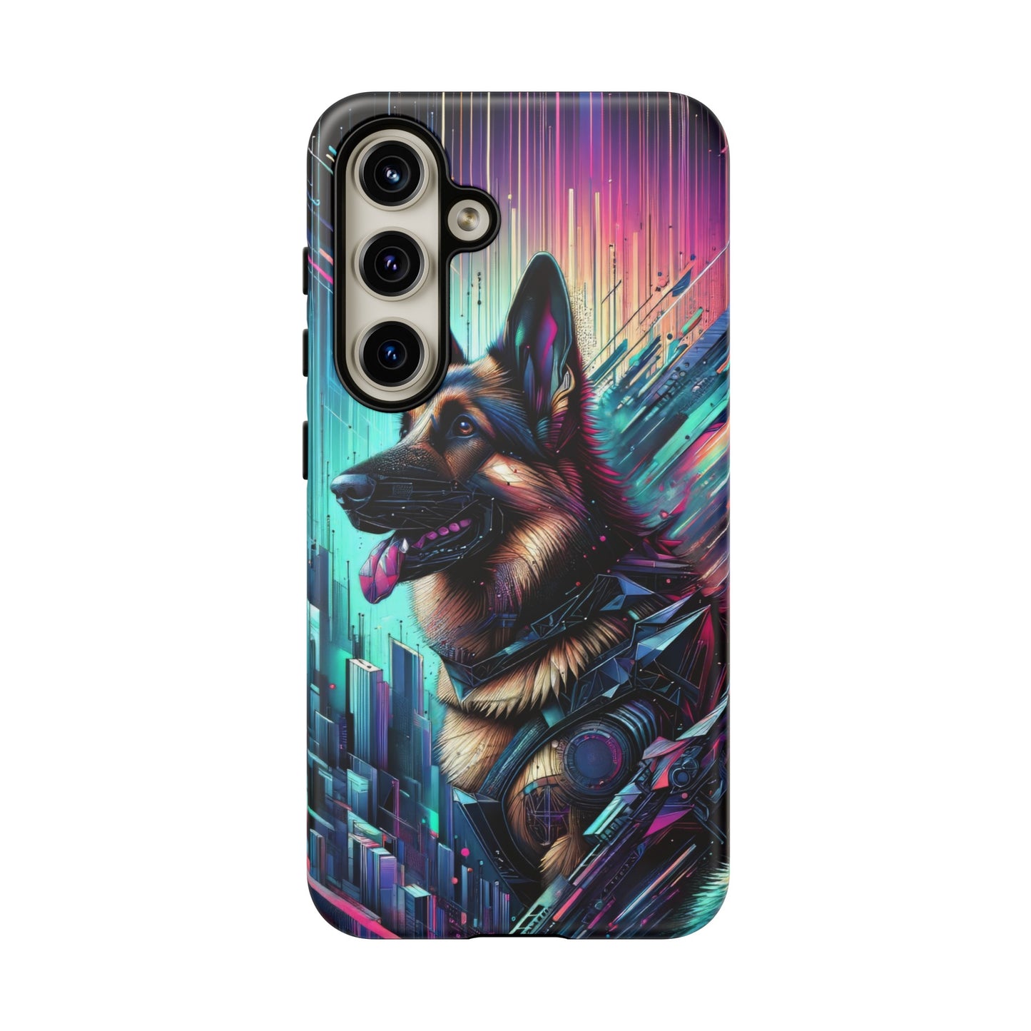 Futurism and gothic German Shepherd Phone Case