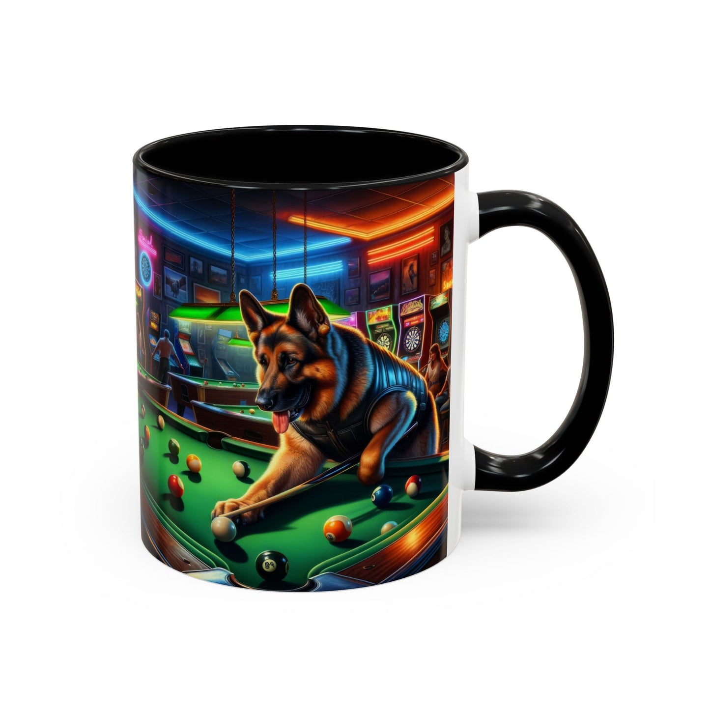 German Shepherd Playing Pool Coffee Mug