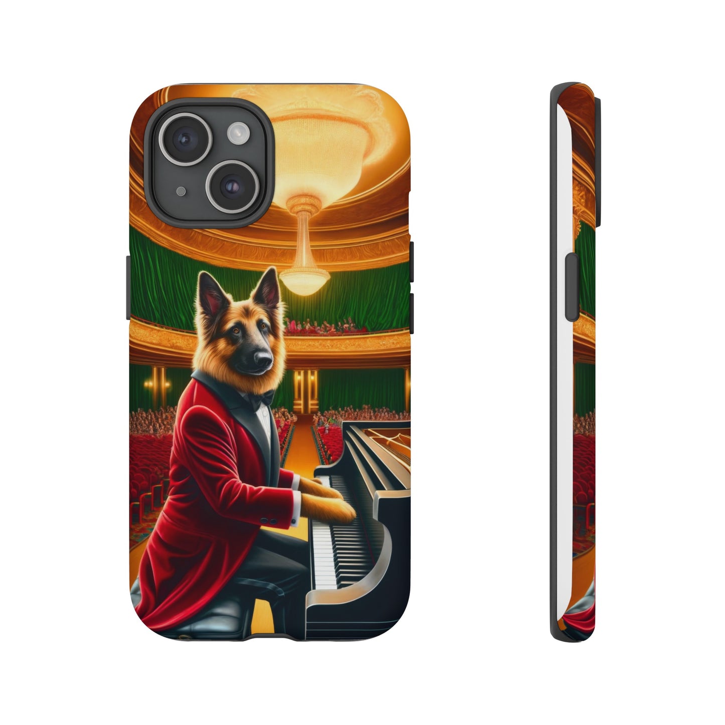 German Shepherd Playing the Piano Phone Case