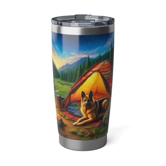 German Shepherd Camping  20oz Tumbler