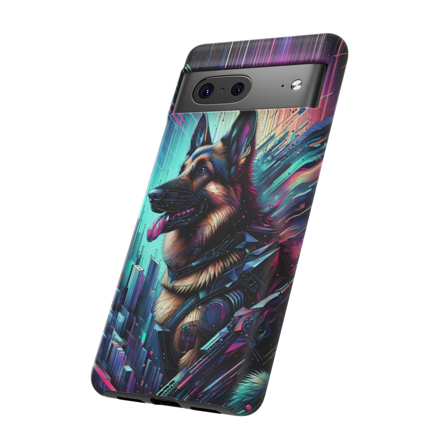 Futurism and gothic German Shepherd Phone Case