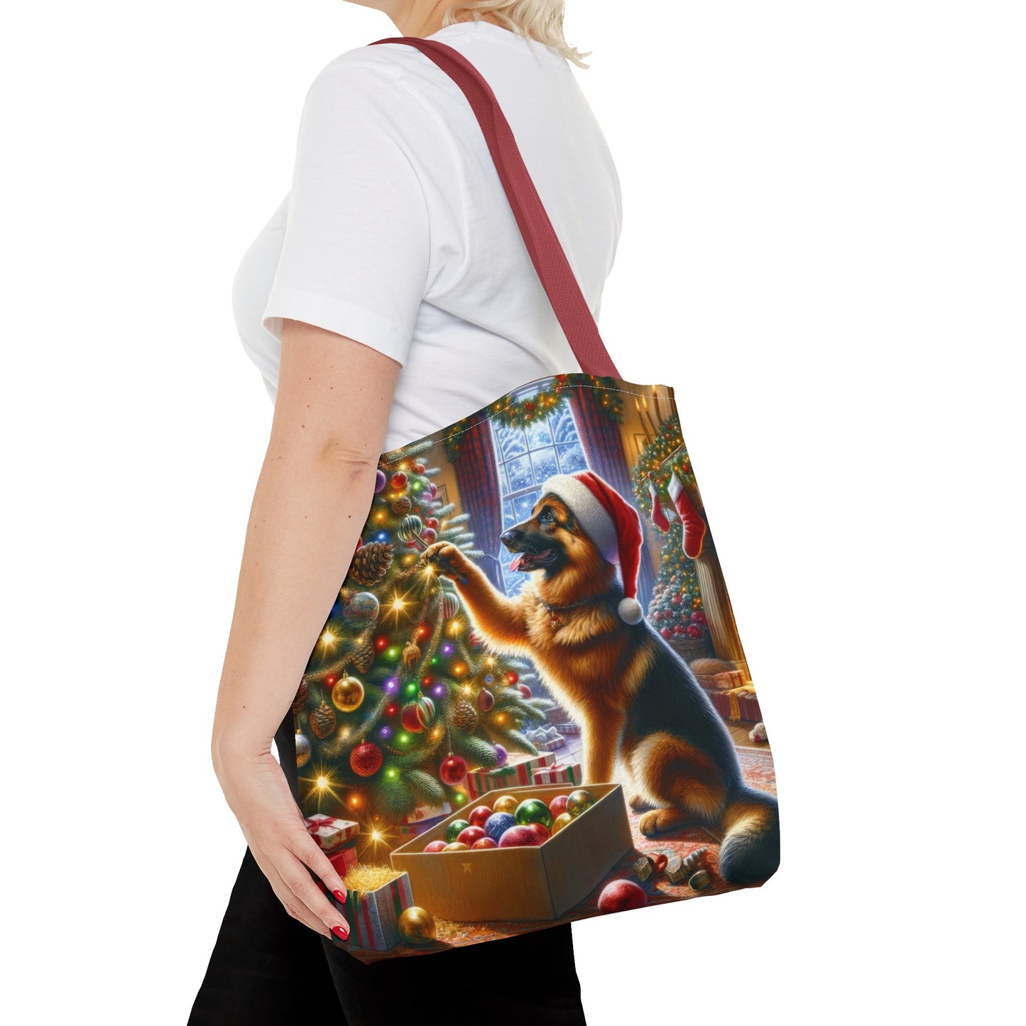 German Shepherd Christmas Tree Tote Bag