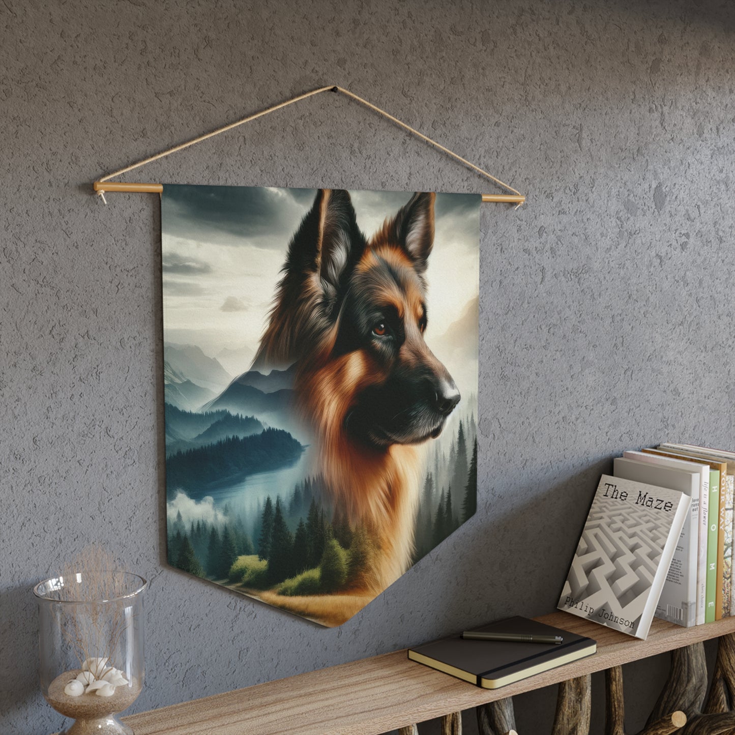 Romanticism and double exposure German Shepherd Pennant