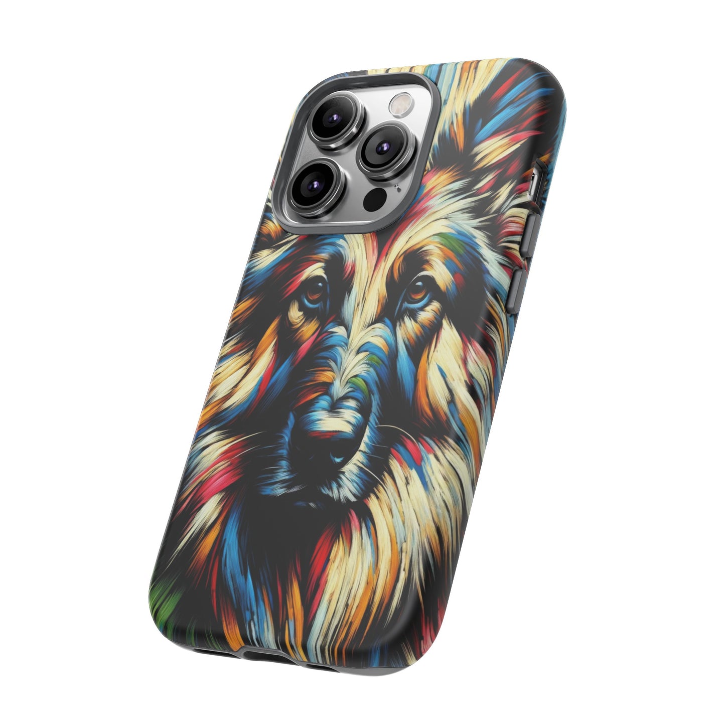 Fauvism scratchboard technique German Shepherd Phone Case