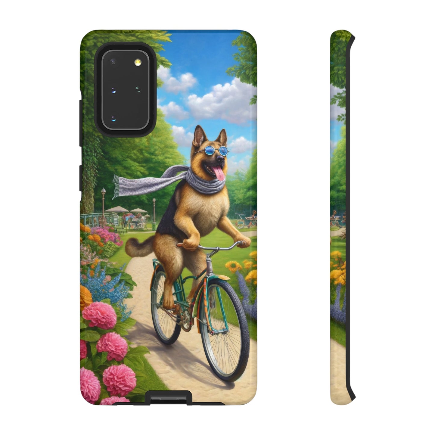 German Shepherd Riding a Bicycle Phone Case