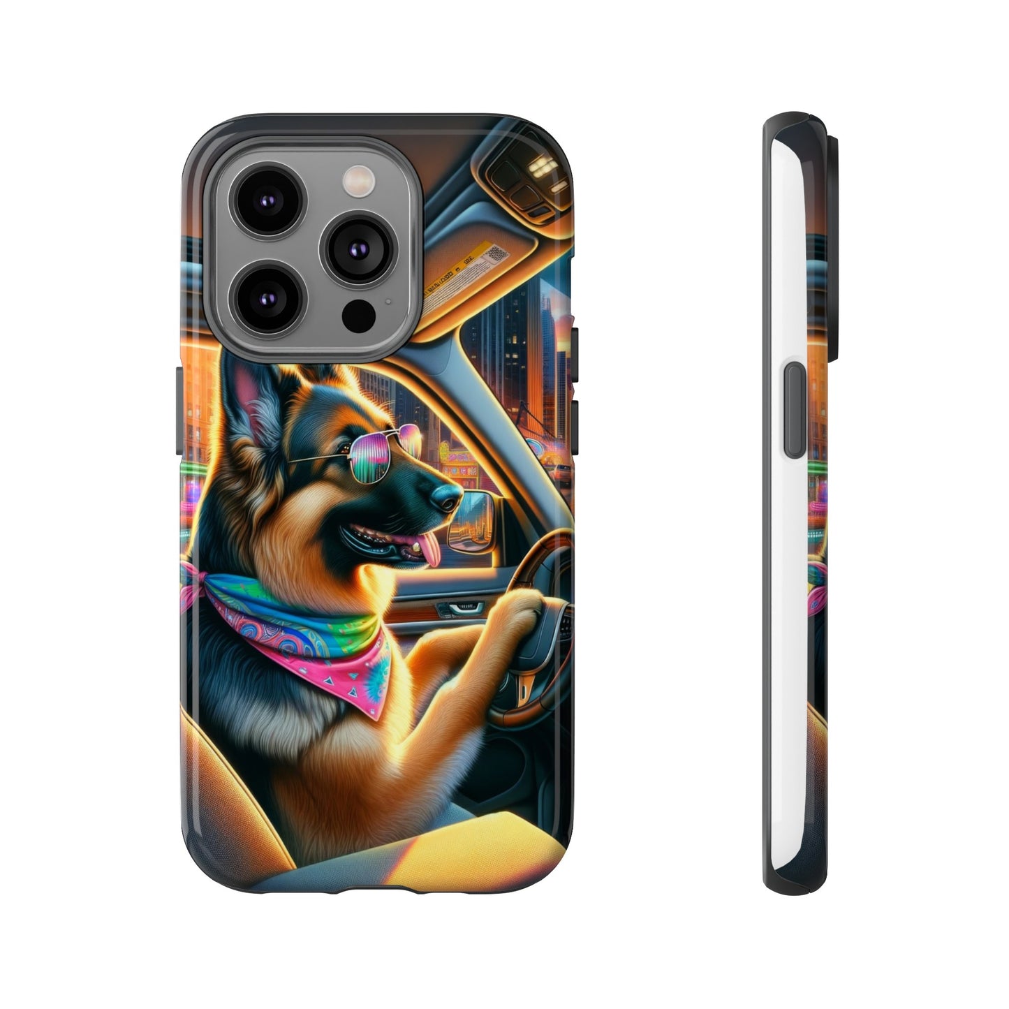 German Shepherd Driving a Car Phone Case