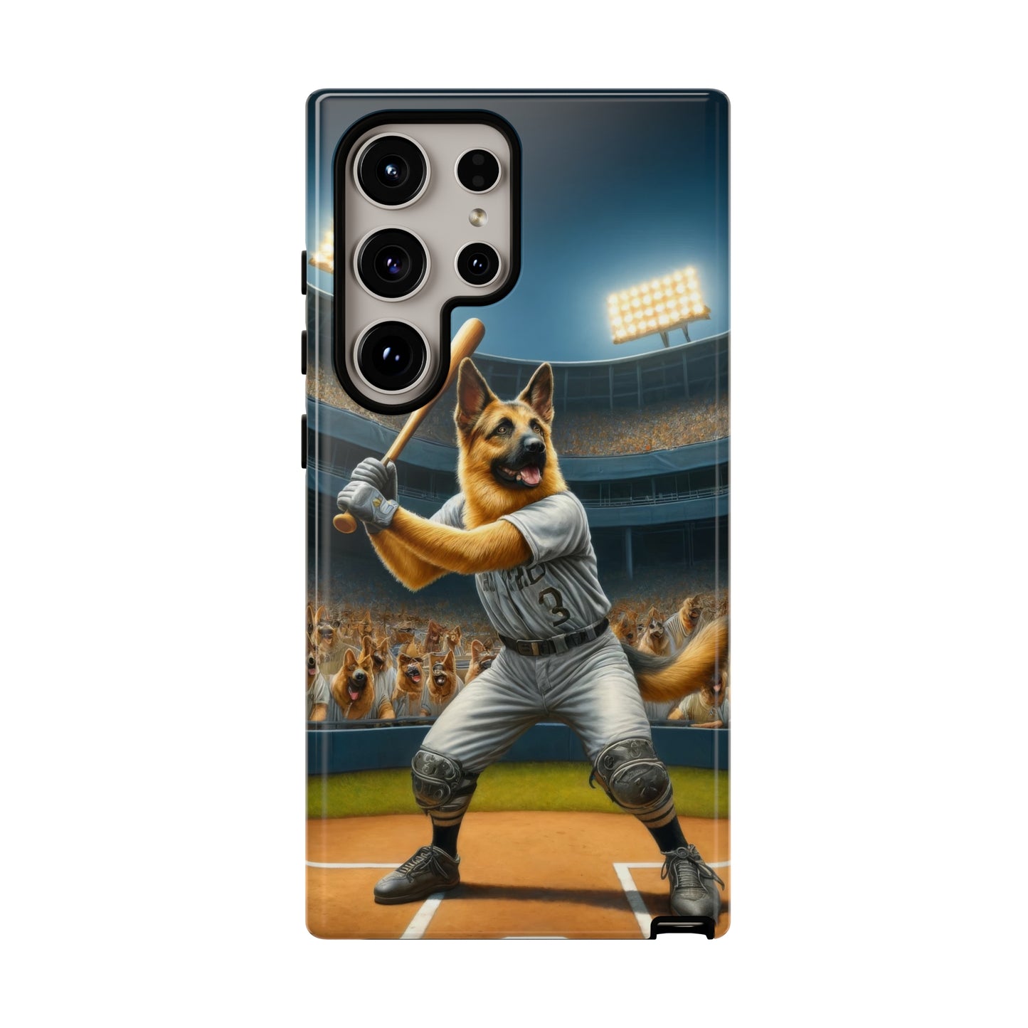 German Shepherd Playing Baseball Tough Phone Case