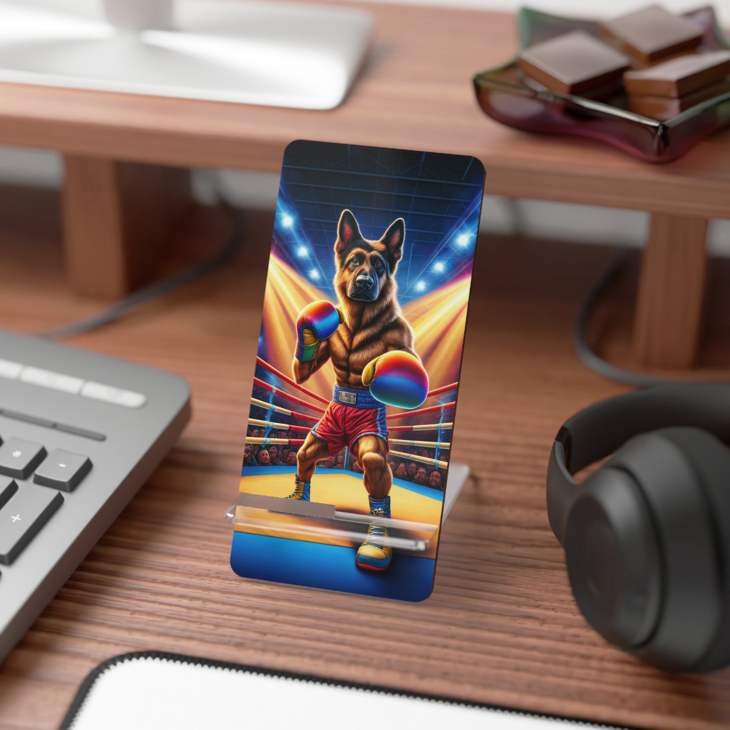 German Shepherd Boxing Smartphone Stand