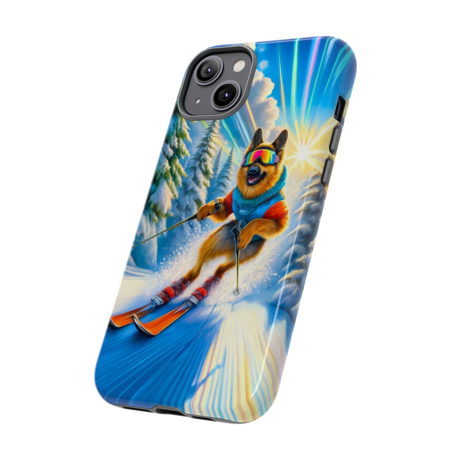 German Shepherd Skiing Phone Case