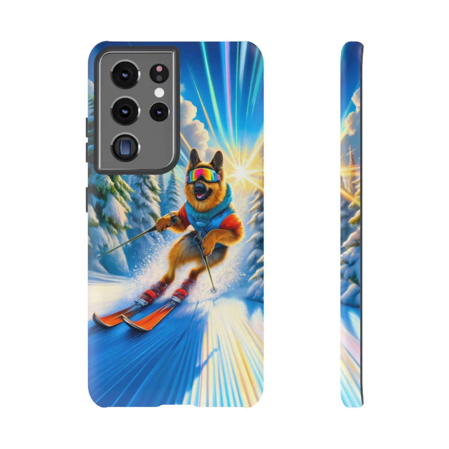 German Shepherd Skiing Phone Case