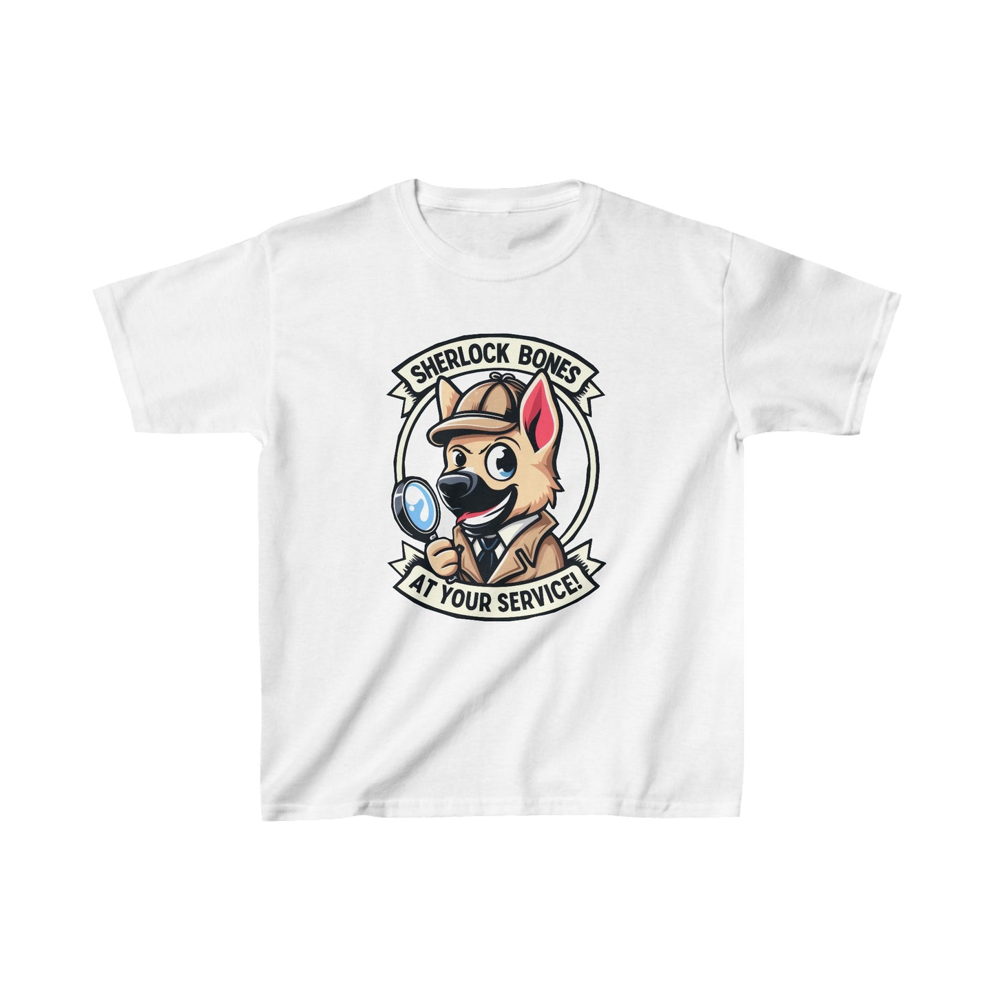 Sherlock Bones Kids Size T-Shirt (Multi colors) (German Shepherd)