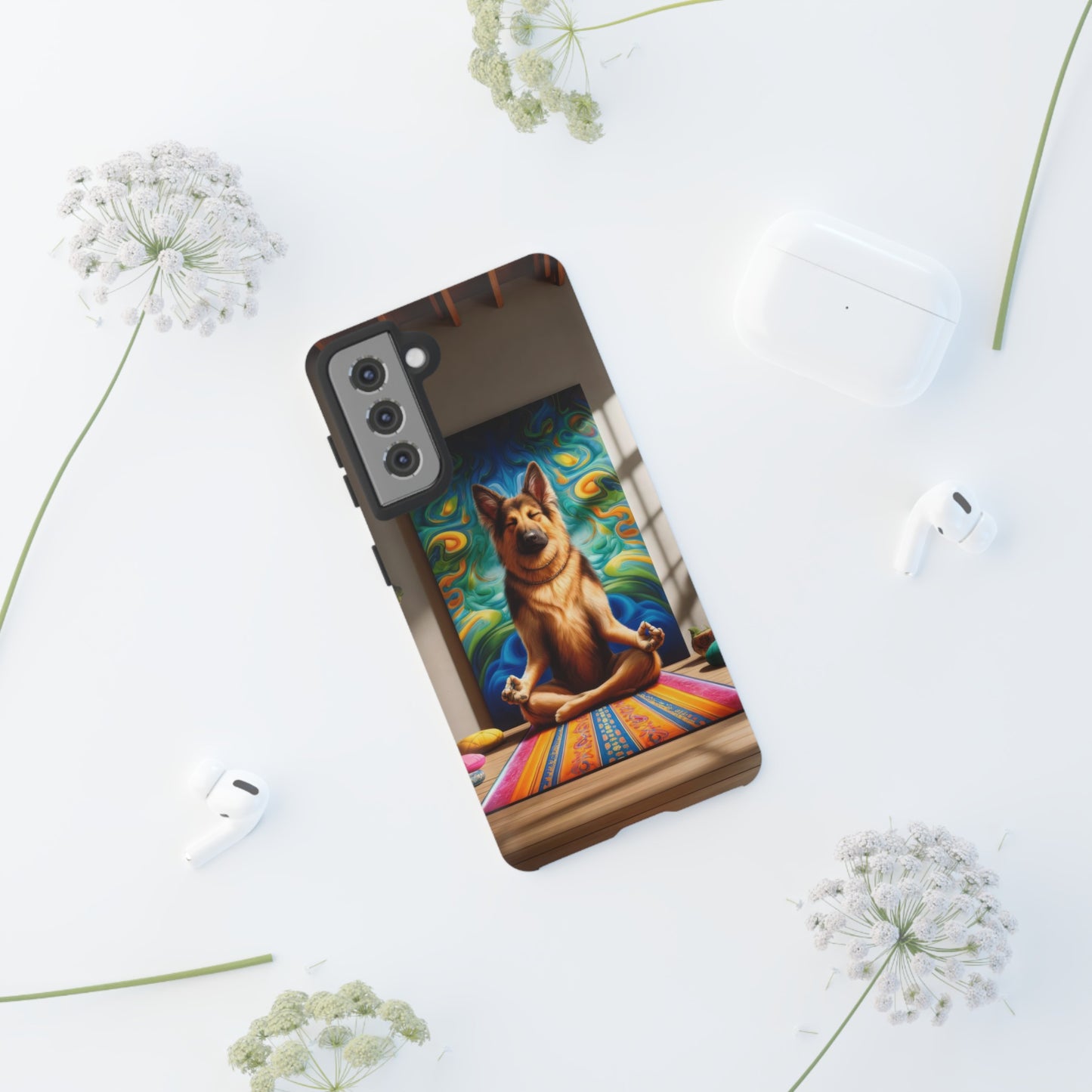 German Shepherd Meditating Phone Case