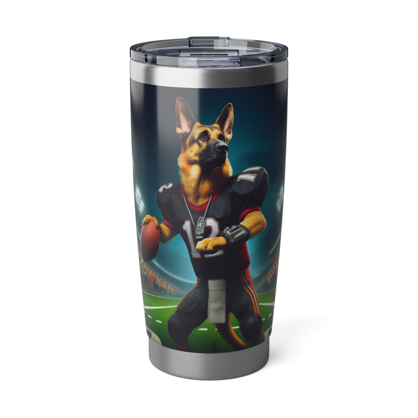 German Shepherd Playing Football 20oz Tumbler