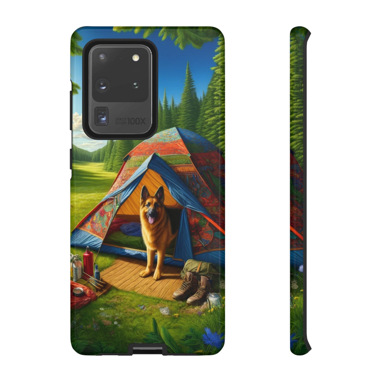 German Shepherd Camping  Phone Case