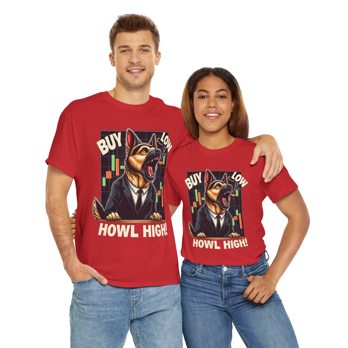 Buy Low.  Howl High! T-Shirt (13 colors) (German Shepherd)