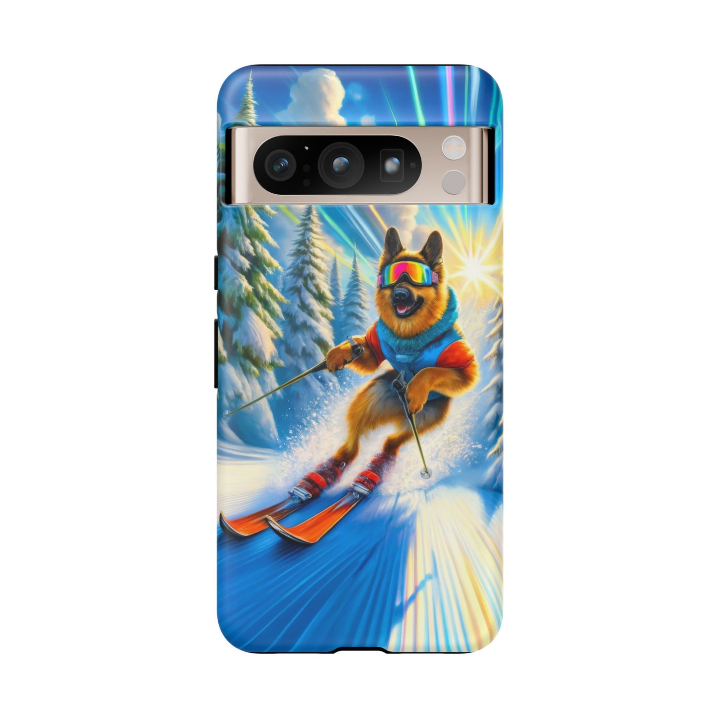 German Shepherd Skiing Phone Case