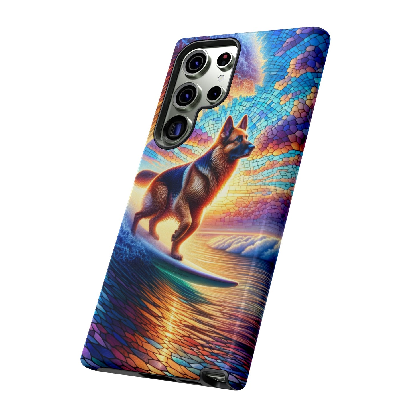 German Shepherd Surfing Phone Case