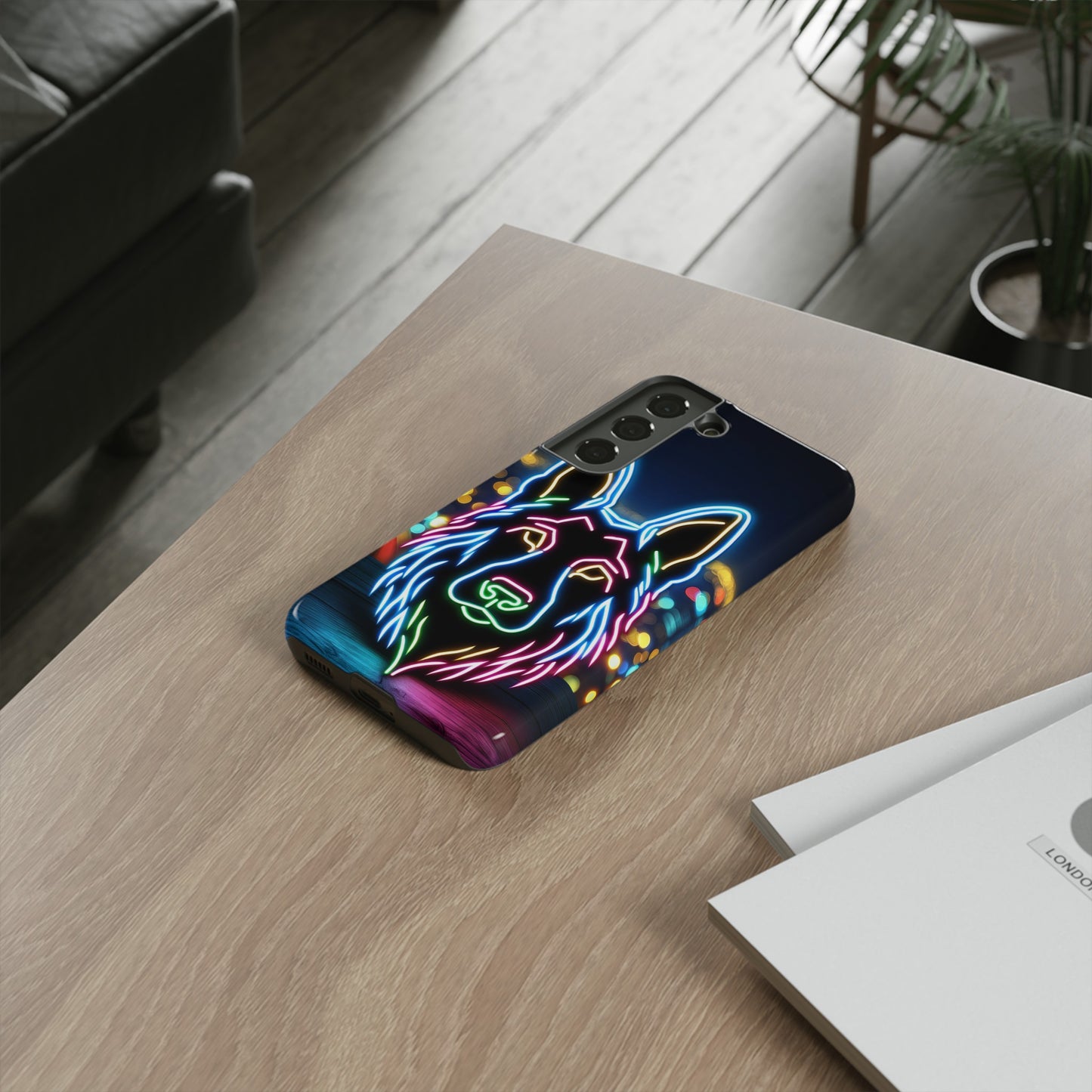 German Shepherd Neon Light Phone Case