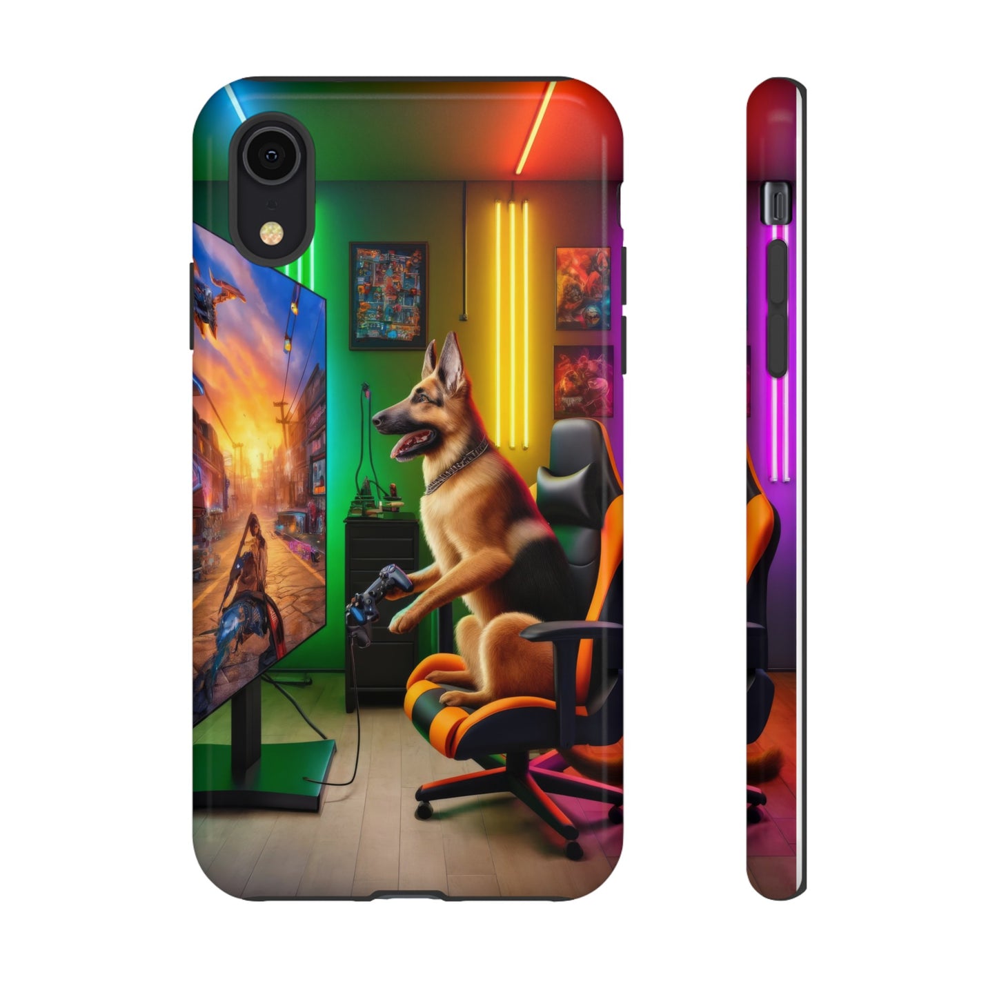 German Shepherd Playing Video Games Phone Case