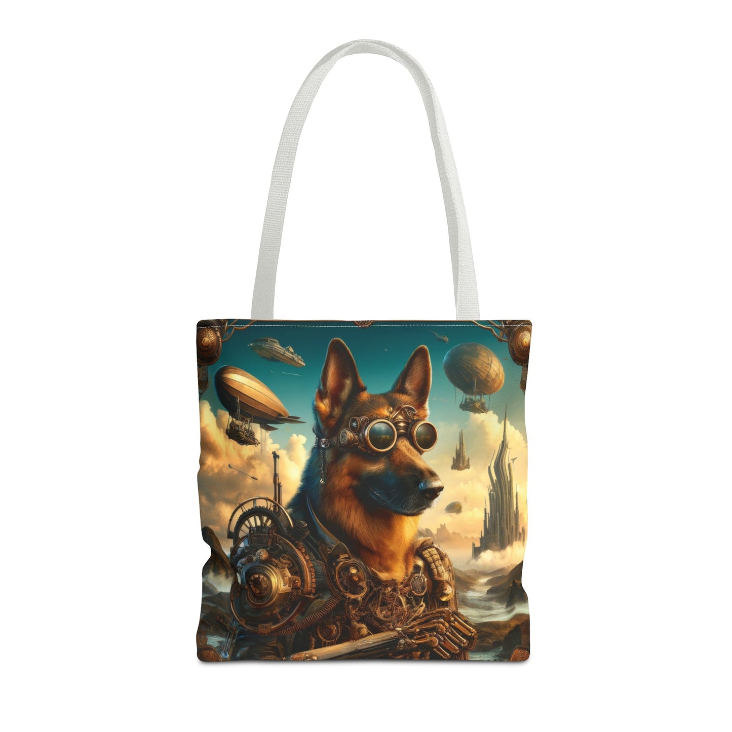 Steampunk Fantasy German Shepherd Tote Bag