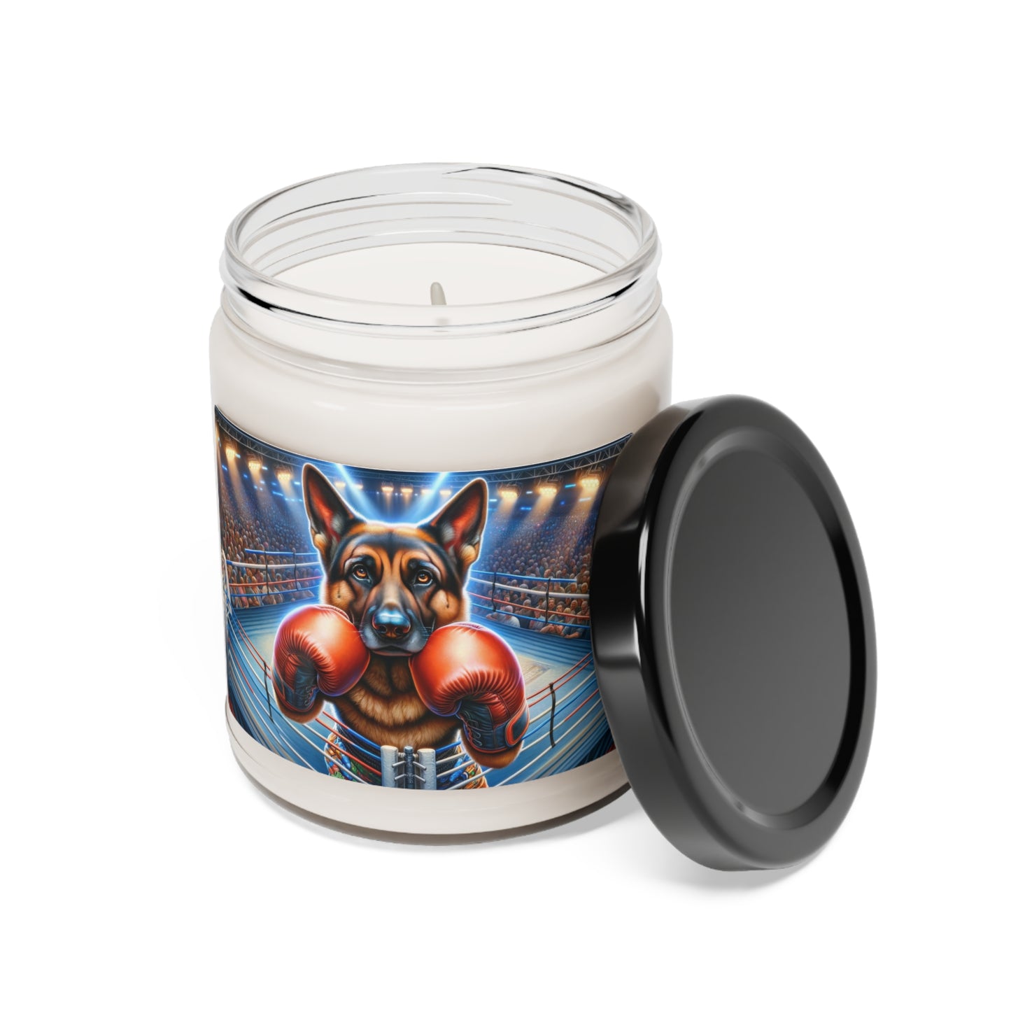 German Shepherd Boxing Scented Soy Candle, 9oz