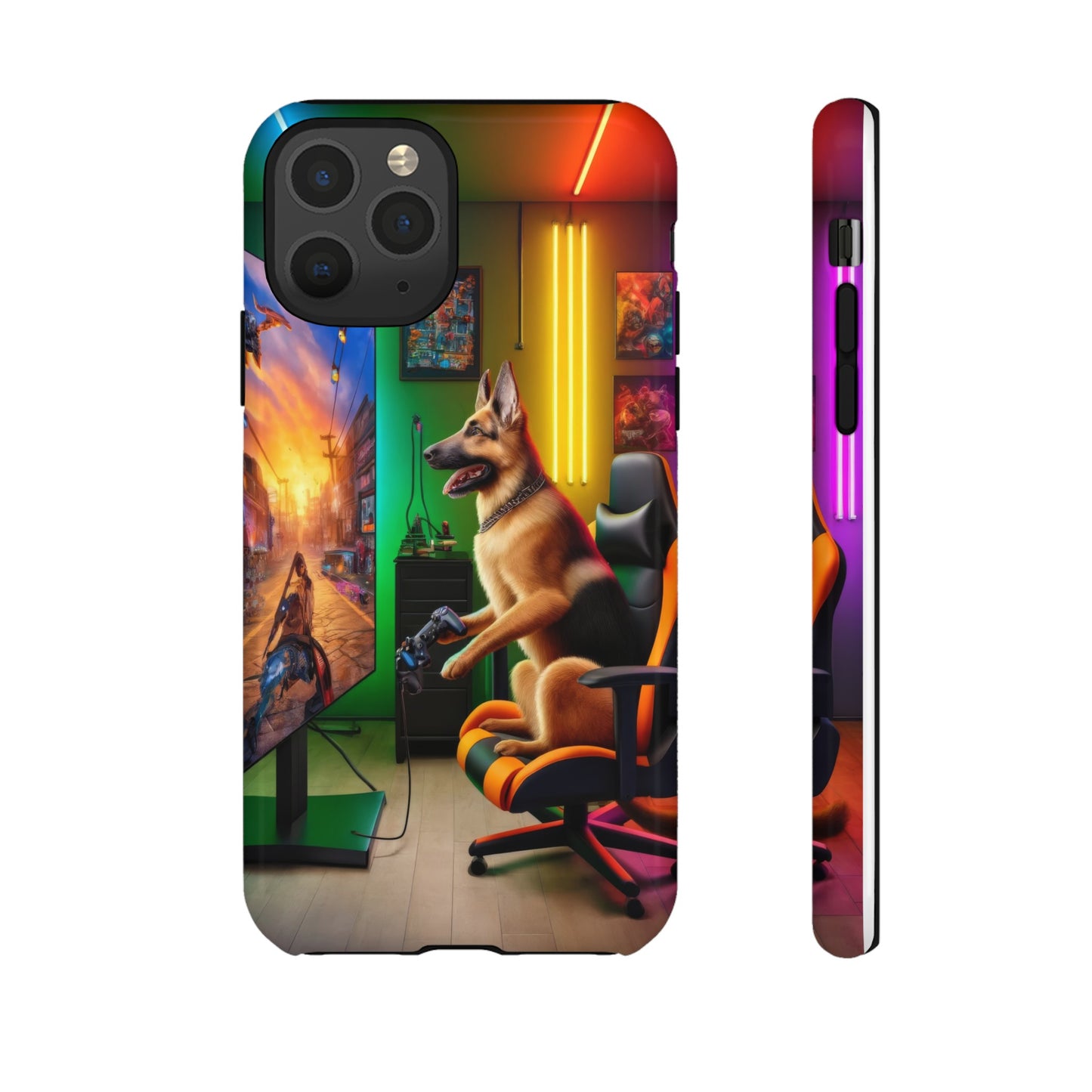 German Shepherd Playing Video Games Phone Case